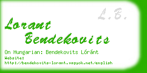lorant bendekovits business card