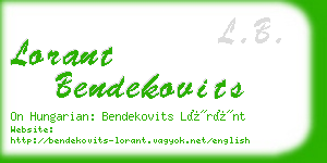 lorant bendekovits business card